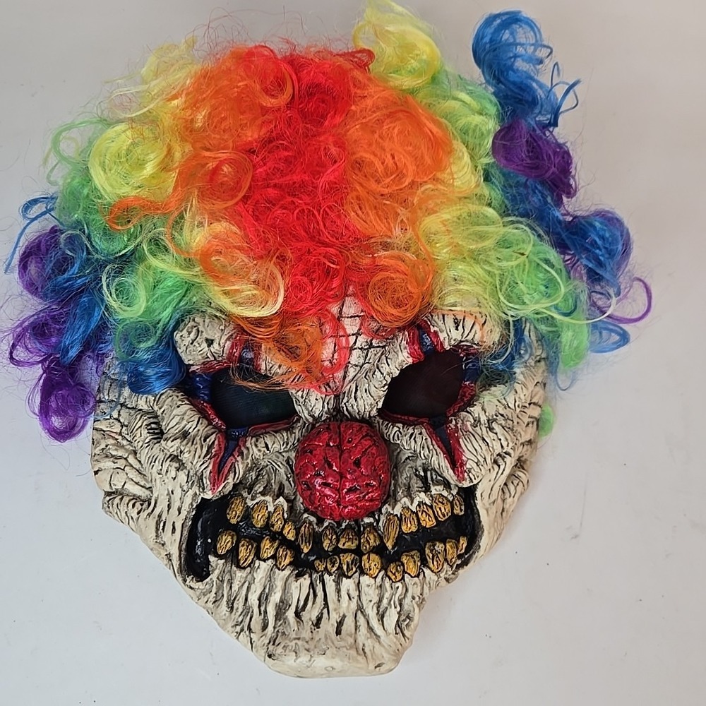 Vintage Scary‎ Clown Mask With Wig by easter unlimited